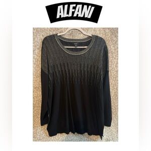 ALFANI Pull Over Sweater with Metallic Detail 3X